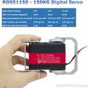 150KG Robot Servo Motor 12V High Voltage High Torque Steel Gear Large Digital Steering Servos with Mount Brackets