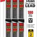 Pentel Super Hi-Polymer Refills, 0.5 mm Fine, HB, 180 Pieces of Lead (C25BPHB6)