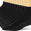 Hanes Men's Socks, X-Temp Cushioned Low Cut Socks, 12-Pack (Black)