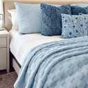 Bedsure GentleSoft Light Blue Throw Blanket for Couch - Checkered Fleece Blankets Gifts for Kids Girls, Cute Soft Cozy Throw for Bedroom Home Decor Gifts, 50x60 Inches (Blue)