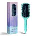 Curly Hair Brush, Curl Defining Brush, 2025 Bristle Styling brush for Curly Hair, Reduces Frizz and Pulling, Volume and Curls(Green)