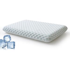 Ultra Thin Pillow 2.75" Stomach Sleeping, Cooling Flat Pillows for Side Back Stomach Sleepers, Gel Infused Memory Foam Pillows - CertiPUR-US - Standard (White)