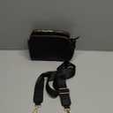 EVVE Crossbody Bags for Women Trendy Triple Zip Small Crossbody Camera Bag Purse with Wide Guitar Strap (Black)