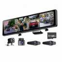 12" Streaming Media Dash Cam w/Blind Spot Monitoring - 4-Cam Recording, AHD 1080P, Night Vision, Parking Monitor - Eliminates Blind Spots While Driving & Parking,with 64G SD Card