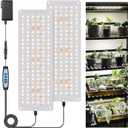 Garpsen Grow Lights - 276 LED Full Spectrum Plant Light with Auto Timer (6/12/16H), 3 Color Modes & 5 Dimmable Levels, 24W UL Adapter Growing Lamp Panel for Indoor Plant Stand (2 Panels)