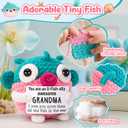 LEJIAJINW Gifts for Grandma Christmas Stocking Stuffers, Birthday Gifts for Grandmother Gigi Nana Mimi Grammy from Granddaughter Grandson Grandkids, Cute Mini Handmade Crochet Fish for Her