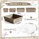 Dandat 2 Set Wooden Centerpiece Box for Wedding Table Decor 12 Inch Rustic Wood Planter Box with Removable Plastic Liner Flower Boxes for Party Wedding Baby Shower Home Garden Decor(Brown)