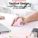 TECKNET Ergonomic Mouse, Bluetooth Wireless Vertical Mouse, Rechargeable Battery, Quiet Clicks, 4800 DPI Adjustable, BT5.0/3.0 & 2.4G Connect, Easy to use, Wide Compatibility - Pink