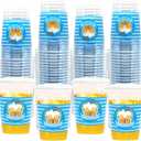 50 Count 12 oz Oktoberfest Plastic Cups Bavarian Flag Disposable Party Cups German Beer Festival Drinkware for Oktoberfest Party Decorations Supplies