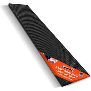 0.6" Rise Rubber Threshold Ramp for Doorways, (35.4" L x 5.5" W) Non-Slip Solid Rubber Wheelchair Ramp is Adjustable and Cuttable, Driveway Curb Ramps for Home, Bathroom, Sweeper