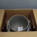 12 Inch Plant Pot with Acacia Wood Stand, Ceramic Large Planters for Indoor Plants, Indoor Pots for Plants Office Living Room, Cylinder Planter with Drainage Hole and Plug, Neutral Gray