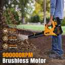 Leaf Blower Cordless,Electric Leaf Blower with 2 4.0Ah Battery Powered and Fast Charger, Cordless Blowers for Lawn Care and Car Dust Snow Blower,6 Speed Control,Orange