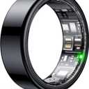 NEWTRENDS Smart Ring, Heart Rate/Sleep/Blood Oxygen Monitoring, Step Count, Wearable Fitness Tracker, APP Bluetooth Connected, IP68 Waterproof, 7 Days Battery Life, Black (Size 10)
