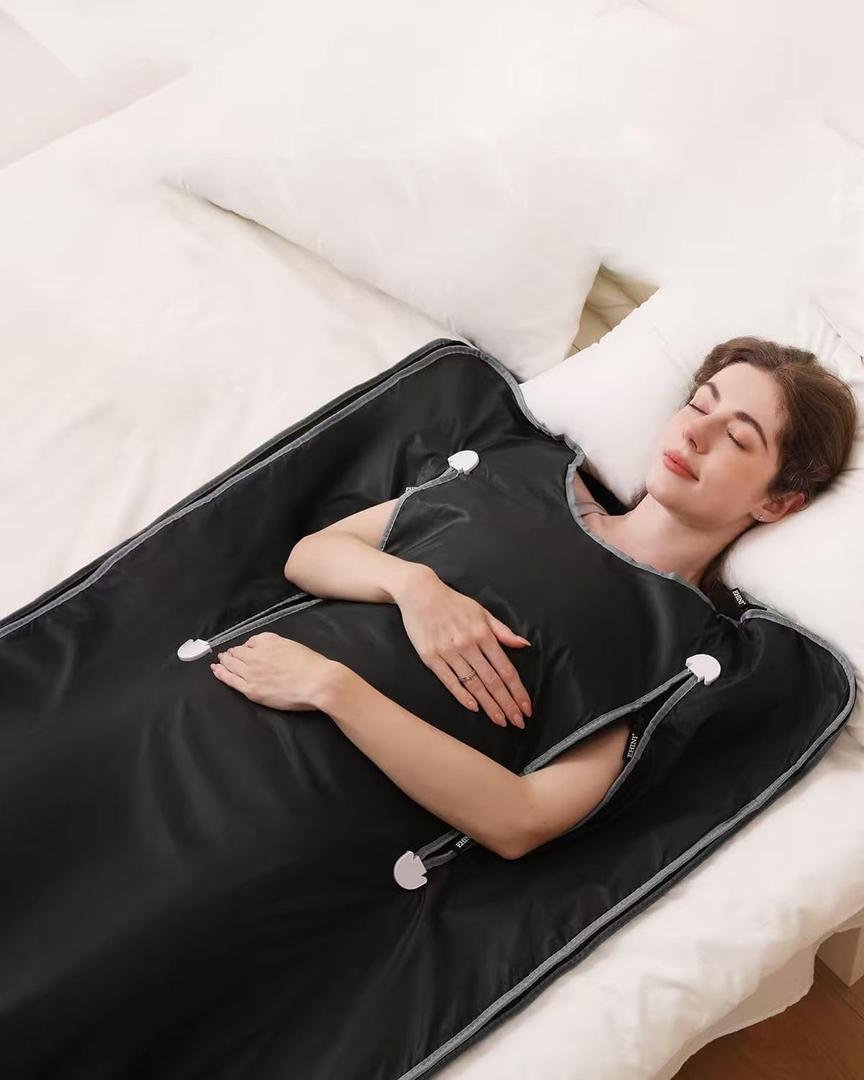 Sauna Blanket for Home Use20-60 Minutes Timer, 6 ft x 2.65 ft Space Black