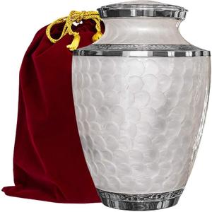 Trupoint Memorials Cremation Urns for Human Ashes, Decorative Burial Urn for Adult Men and Women, Large Opal with Silver Lining