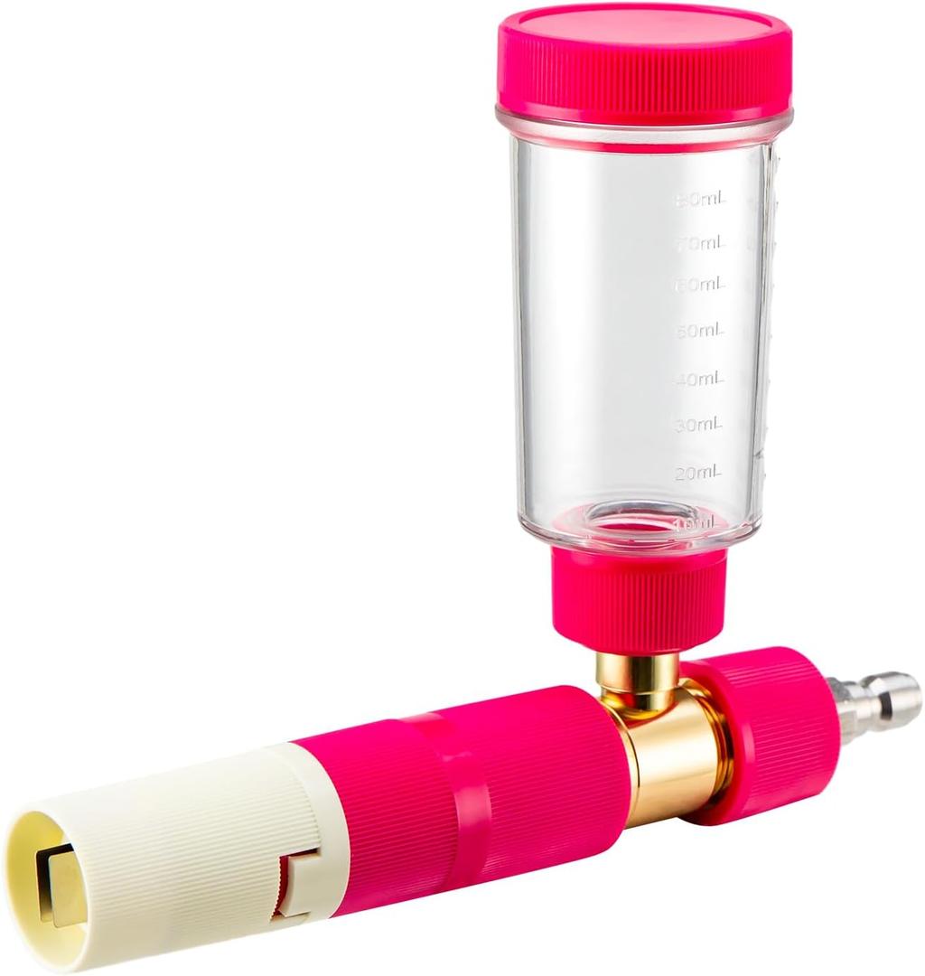 REALYOU Foam Cannon Pro, Foam Cannon for Pressure Washer with 1/4'' Quick Connector, Soap Cannon with Adjustable Nozzle, Fits Most Car Washing Accessories-Pink