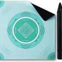 Non-Slip Mahjong Mat with Rule, Noise Cancelling American Mahjong Table Mat and Cover for Poker Cards, Board and Tile Games, 31.5 Inch X 31.5 Inch(Green)