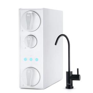iSpring RO500AK-ORB Tankless RO Reverse Osmosis Water Filtration System, 500 GPD Fast Flow with Natural pH Alkaline Remineralization, Oil Rubbed Faucet, 2:1 Pure to Drain Ratio, White (NSF 500 Alkaline RO, White+Oil Rubbed Black Faucet)
