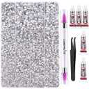 Canvalite 25000Pcs Resin Jelly Rhinestones for Crafting, Clear Flatback Gems, Bedazzling Crystal with 5Pcs 2.5g B7000 Jewelry Glues and Tweezers and Dotting Pen for DIY Crafts Clothing Shoes Nail Art