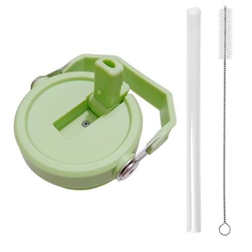 Replacement Tumbler Lid for Stanley IceFlow 20 oz 30 oz Flip Straw Lid with Reusable Straw, Cleaning Brush (Light green, 20oz & 30oz)