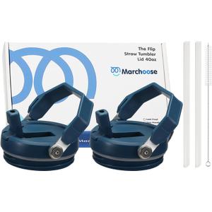 2 Pcs Tumbler Flip Straw Lid Replacement fit for 40 oz Stanley Quencher, Leak-Proof, Easy Handling, Perfect Fit, Slumberland