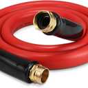 Garden Hose 5 ft x 5/8 Hot Water Hose,-50F to 190F,Burst 600Psi Flexible & Lightweight Upgraded Rubber Hoses,3/4 Solid Fittings for All-weather Outdoor Lawn & Garden