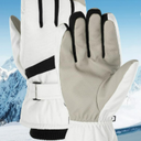 GEKMOR Thermal Winter Warm Ski Gloves - Touchscreen, Waterproof Snowboarding Gloves for Men Bike Riding Skiing Hiking Motorcycle Outdoor Activity (White)