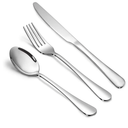 Silverware Set,SANTUO Stainless Steel Knives Spoon Forks Set for Home, Kitchen and Restaurant, Mirror Polished& Dishwasher Safe (18pcs Silverware set)