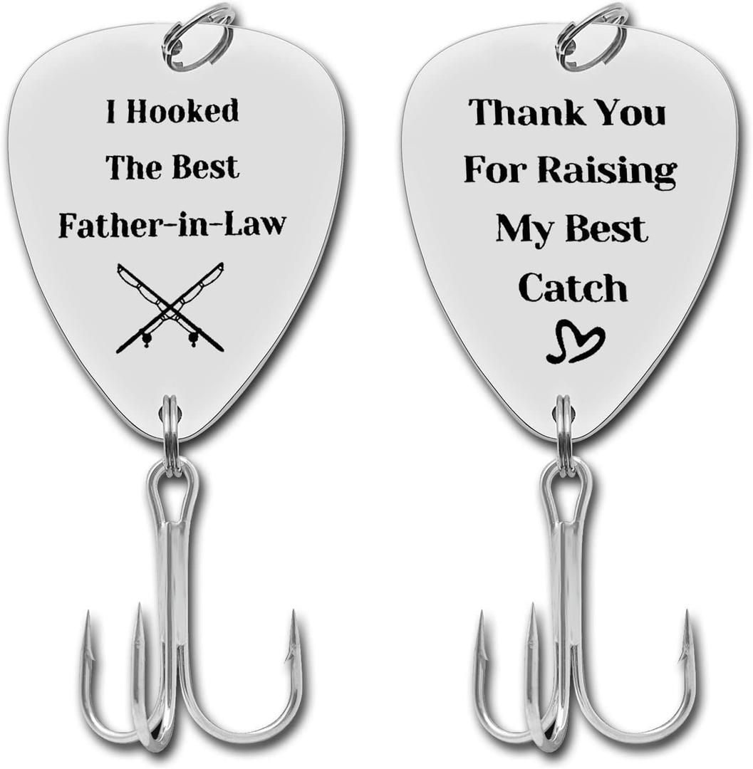 Father in Law Jewelry Father's Day Gift Fishing Lure Father of the Groom Fishing Hooks Gift from Bride Father of the Bride Gift from Groom Birthday Gift for Future Father in Law Fisherman Gift