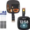 YWLRONG Screen Replacement for Fitbit Versa 3 FB511 / Fitbit Sense FB512 Watch LCD Display Touch Screen Digitizer Assembly with Tools(Black)