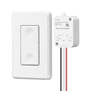 DEWENWILS Wireless Light Switch and Receiver Kit - No Wiring, 15A High Power, No Wiring, 100FT RF Range, 3 Way Remote Control Wall Switch for Lamps, Ceiling Lights, Fans, 1 Transmitter+1 Receiver
