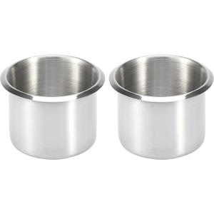 X AUTOHAUX 2pcs Stainless Steel Universal Cup Drink Holder Replacement Silver Tone for Marine Boats RVs