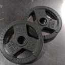 Yes4All Tri-Grip Handles Olympic Weight Plates/ Cast Iron Weight Plates, Suitable for Barbell Exercises, Strength, Flexibility Training - 25LB (Pair)