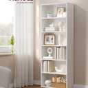 VASAGLE CUSTOS Collection - Bookshelf, 6-Tier Bookcase, Book Shelf, Open Storage Shelf, 9.4 x 23.6 x 63.3 Inches, for Living Room, Home Office, Dinning Room, Cloud White ULBC166T14