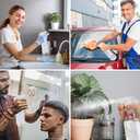 2 x Plastic Spray Bottles Empty Spray Bottle 16.9oz/500ml 2 Pack Heavy Duty Spraying Bottles Mist/Stream Water Bottle for Cleaning Solutions, Essential Oils, Hair (Clear)