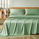Homiest Twin Sheet Set 3pcs, 100% Rayon Derived from Bamboo Sheets, Cooling & Breathable Bedding for Hot Sleepers, Soft Luxury Sheets with 16" Deep Pocket, Hotel-Grade Silky Comfort (Sage Green)
