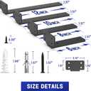 Goovilla Shelf Bracket, Heavy Duty Floating Shelf Brackets 6 inch Long, 6 Pack Brackets for Shelves, Black Coated Metal Wall Shelf Support Brackets with 1/5 Inch Thick and 160 lb. Load Capacity