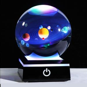Merkury Innovations Color Changing 3D Floating Solar System Crystal ORB Light