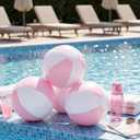 MiniInflat 4 Pcs 16 Inch Inflatable Beach Balls Bulk Large Pastel Inflatable Decorated Ball Party Ornaments for Summer Swimming Pool Party Birthday Favors