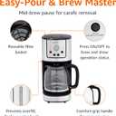 Amazon Basics Programmable Coffeemaker with Carafe and Reusable Filter, Stainless Steel, 12 Cups, Black