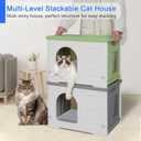 Rockever Plastic Cat House Outdoor with Escape Door, Waterproof Feral Cat House Outdoor Indoor, Sturdy Cat House for Outdoor Cats, Assemble Easily-Grey