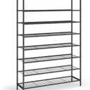 SONGMICS 8-Tier Metal Shoe Rack, Vertical Shelf, Holds up to 40 Pairs | Space Saving and Heavy Duty Shoe Organizer for Closet, Entryway, Garage, Small Spaces, Black, DAVIAN Collection ULMR048BP01