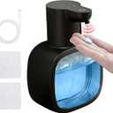 Automatic Liquid Soap Dispenser, 17oz/500ml Touchless Rechargeable with 4-Level Adjustable & IPX5 Waterproof - Level Display for Wall/Tabletop Use in Bathroom, Kitchen, Black