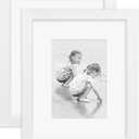 8x10 Wooden Picture Frame Set of 2, Holds 5x7 Photos with Mat or 8x10 without Mat, Real HD Glass for Tabletop or Wall Mount, Picture Frames Collage Wall Dcor, White