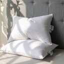 Down  feather bedding Standard/Queen Size Set of 2, Luxury Soft Feather Down Pillow for Sleeping, 100% Cotton Cover Hotel Collection Bed Pillows for Back,Stomach or Side Sleepers 20x28
