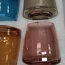 Stemless Wine Glasses Set of 6 - Hand Blown Colored Short Wine Tumblers Colorful Lead-Free Non-Fading Party Stemless Wine Glasses Set, Unique Gift for Wedding, New Year Gifts