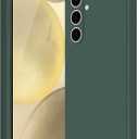 Case for Samsung Galaxy S24, Soft Silicone Case with Upgraded Camera Protection, Shockproof Slim Case Cover with Anti-Scratch Microfiber Lining, Green