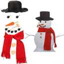 Orgrimmar Snowman Decorating Kit Snowman Making Kits Tools Winter Outdoor Toys Decoration (Medium)