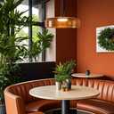 Mid Century Modern Chandelier: Glass Pendant Light for Kitchen Island - Retro Light Fixture for Dining Room (Orange)