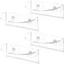 Suwimut 4 Pack Window Plant Floating Shelf, Suction Cup Shelf for Fish Tank, Acrylic Ledge Plants Holder Window Sill Extender for Indoor Plants, Micro Greens, Succulents, Herb Pots (Semicircular)